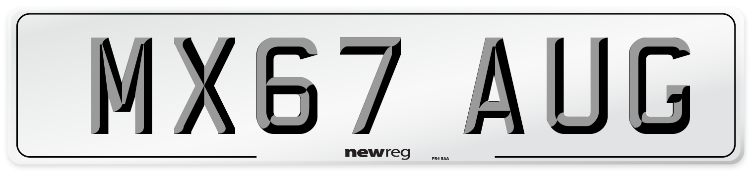 MX67 AUG Number Plate from New Reg